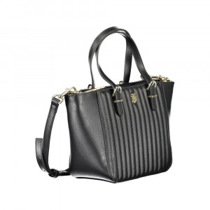 Tommy Hilfiger women black дамска чанта черно голямо лого 