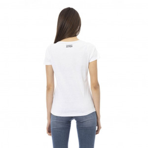 Trussardi Action women t-shirt дамска тениска цвят диня корал релефоно лого