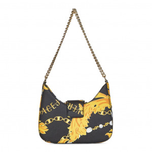 versace jeans bag woman crossbody bag logo чанта за през рамо дълга дръжка голямо лого дамска клъч чанта multi color шарена с верига златна