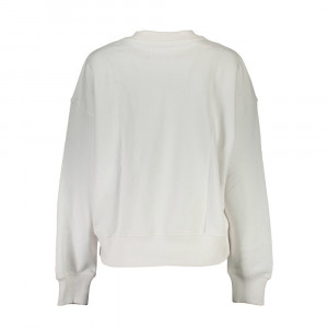 Calvin Klein top бяла къса блуза голямо бяло лого дамска