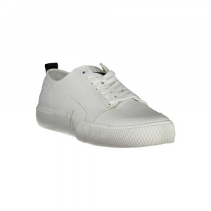 Calvin Klein мъжки кожени черни кецове Black sneakers trainers голямо бяло лого
