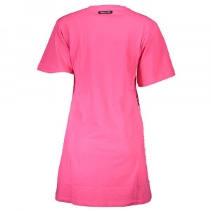  cavalli class woman dress red червена дамска рокля с дълги ръкави до коляното с щампа сърца