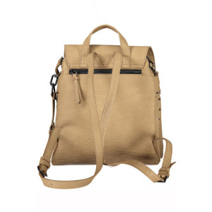 Desigual women bag rucksack backpack дамска черна раница с релефни детайли цветен цип и джоб отпред
