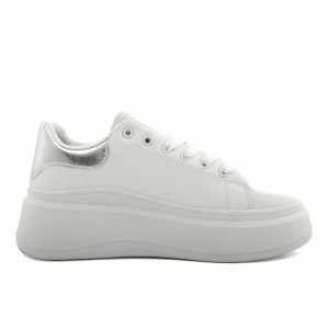 fashion attitude women sneakers дамски кецове черни с детайли лъскави висока подметка бял