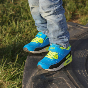 shone kids sneakers детски маратонки висока подметка цветни детайли син жълт зелен мента