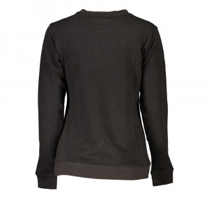 Cavalli Class women blouse sweatshirt дамска блуза суичър черен ластици обемно лого релефно голямо бял надпис