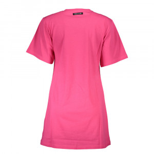  cavalli class woman dress red червена дамска рокля с дълги ръкави до коляното с щампа сърца
