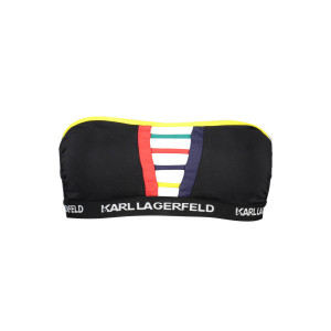 Karl Lagerfeld бански горнище черно бяло ластик лого