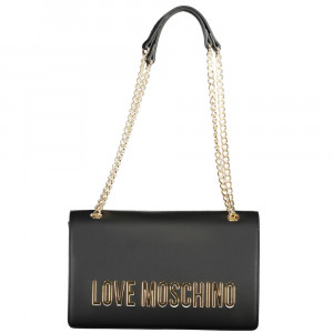 Love Moschinо Black дамска черна чанта верижка лого 