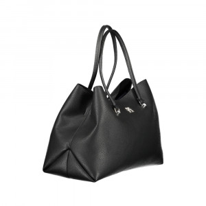 Tommy Hilfiger women blackдамска чанта черно розово голямо лого 