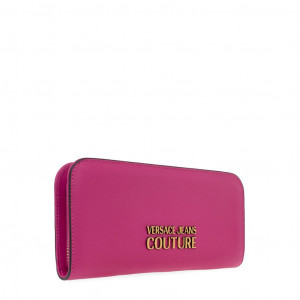 versace jeans woman purse дамско портмоне портфейл черно златен цип обемно лого розов златно