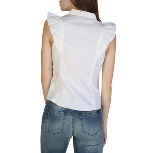 armani exchange women shirt бяла дамска риза армани с къдри и копчета
