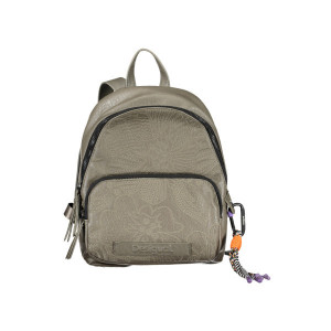 Desigual women bag rucksack backpack дамска черна раница с релефни детайли цветен цип и джоб отпред