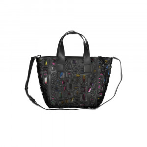 Desigual women bag дамска ръчна чанта принт черно бяло дълга и къса дръжка