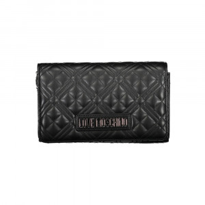 Love Moschinо black дамска черна чанта верижка лого 