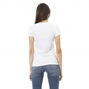 Trussardi Action women t-shirt дамска тениска цвят диня корал релефоно лого
