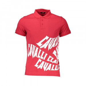 cavalli class Polo shirt мъжка пролетна тениска бяла с голямо лого