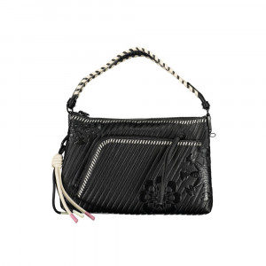Desigual women bag дамска ръчна чанта принт черно бяло дълга и къса дръжка