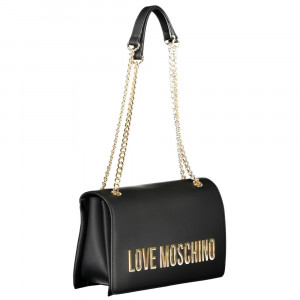 Love Moschinо Black дамска черна чанта верижка лого 