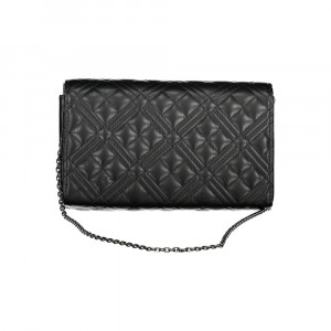 Love Moschinо black дамска черна чанта верижка лого 
