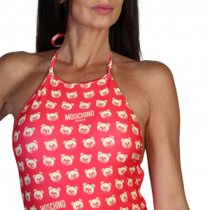 MOSCHINO дамски цял бански бял черен райе
