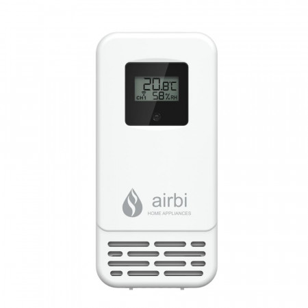 Senzor pentru temperatura si umiditate, afisaj LCD, alb, AirBi BI1010