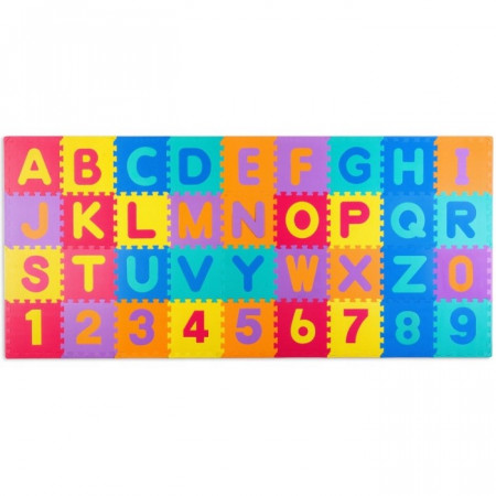 Salteluta de joaca 120 x 270 cm cu litere si cifre Ricokids 7487 - Multicolora