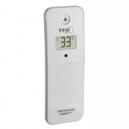 Transmitator wireless digital pentru temperatura si umiditate, afisaj LCD, alb, compatibil MARBELLA, TFA 30.3239.02
