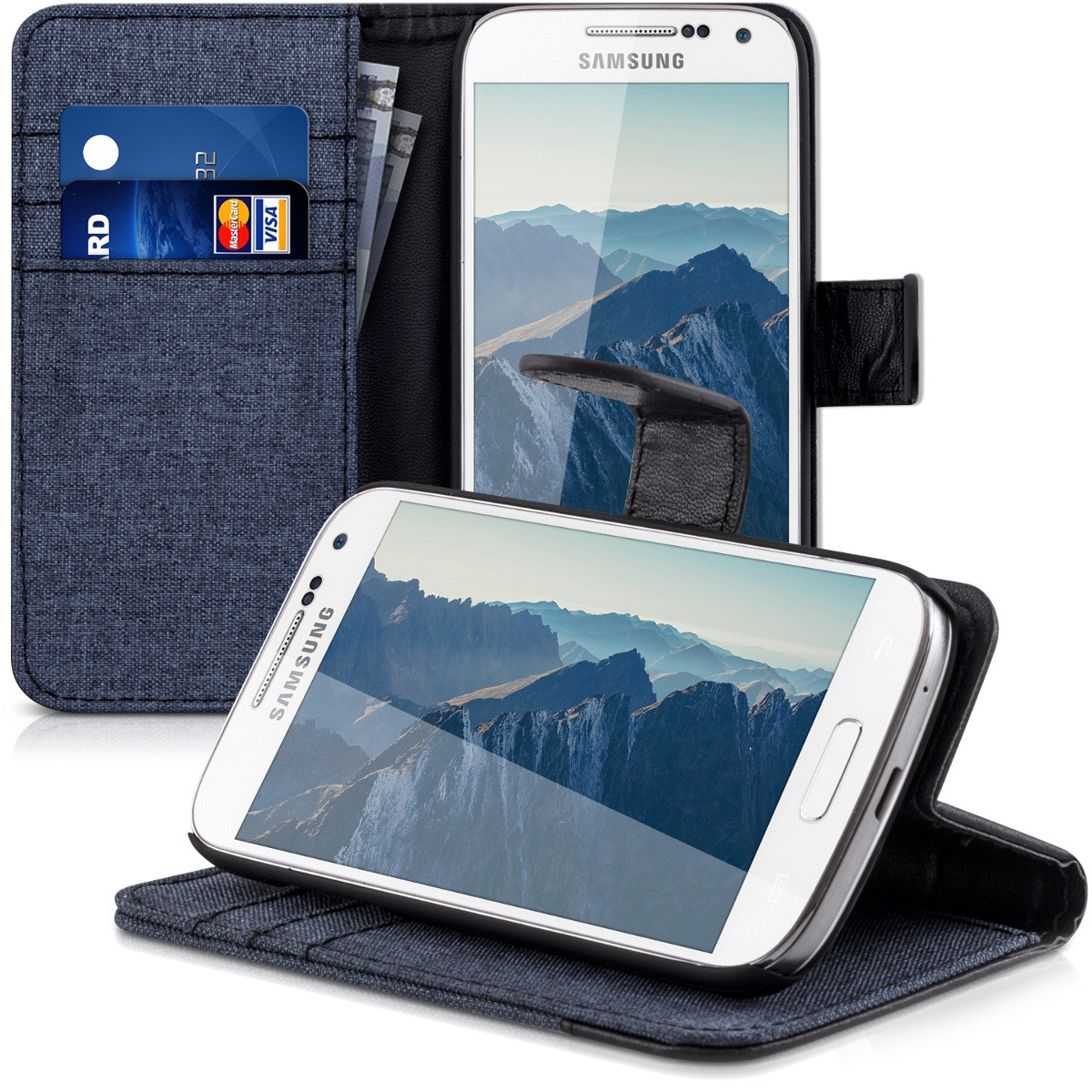 fringe Confused definitely Husa pentru Samsung Galaxy S4 Mini, Textil, Albastru, 35284.17