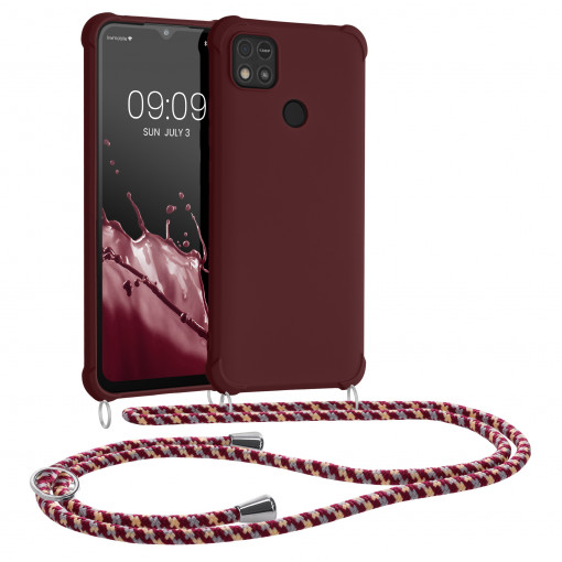 Bumper kwmobile pentru Xiaomi Redmi 10A, Silicon, Visiniu, 60037.187