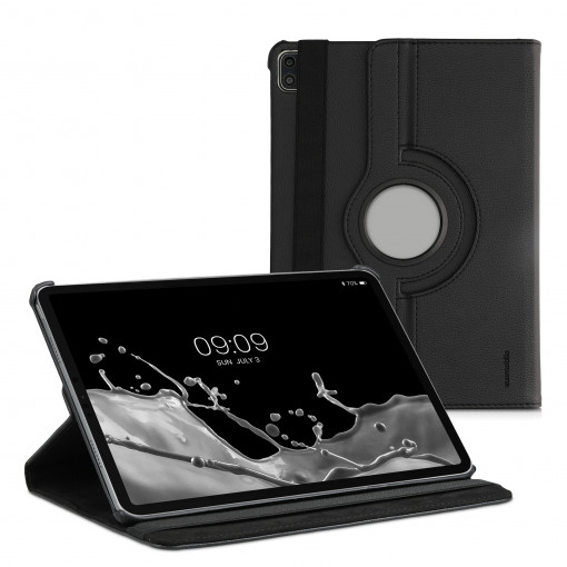Husa 360° pentru tableta Apple iPad Air 5/iPad Pro 11", Kwmobile, Negru, Piele ecologica, 58036.01
