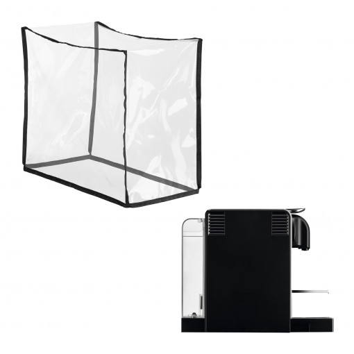 Husa de praf Kwmobile pentru Nespresso Lattissima Pro, Transparent/Negru, Silicon, 59986.01