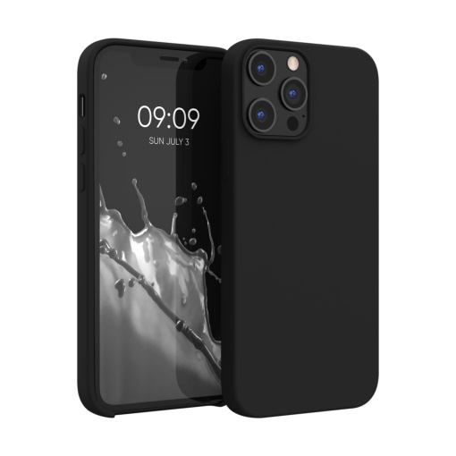 Husa Kwmobile pentru Apple iPhone 12 Pro Max, Negru, Silicon, KWM000011JR083C