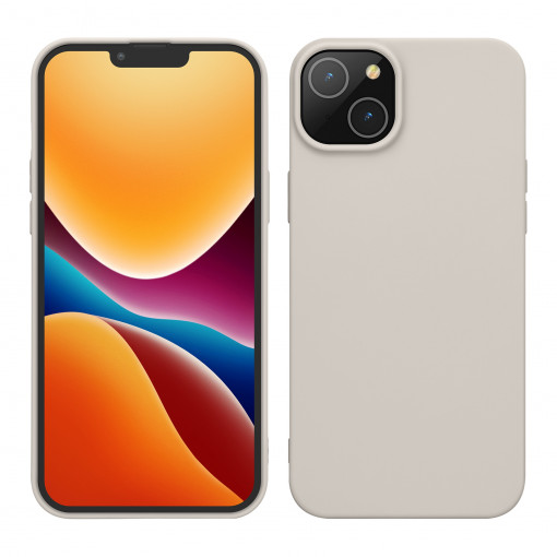 Husa Kwmobile pentru Apple iPhone 14 Plus, Silicon, Bej, 59076.96