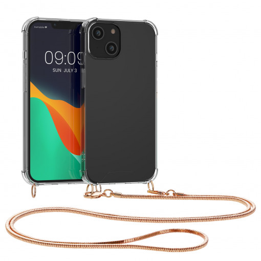 Husa Kwmobile pentru Apple iPhone 14, Silicon, Transparent/Galben, 59101.81