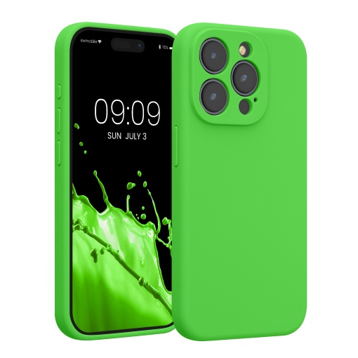 Husa Kwmobile pentru Apple iPhone 15 Pro, Verde, Silicon, KWM000022OM005C