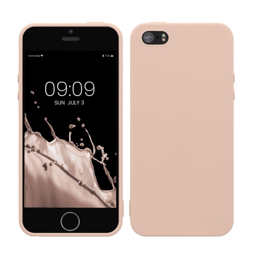 Husa Kwmobile pentru Apple iPhone 5/iPhone 5s/iPhone SE, Crem, Silicon, KWM000007UT020C