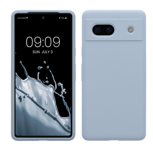Husa Kwmobile pentru Google Pixel 7a, Albastru deschis, Silicon, 61597.58
