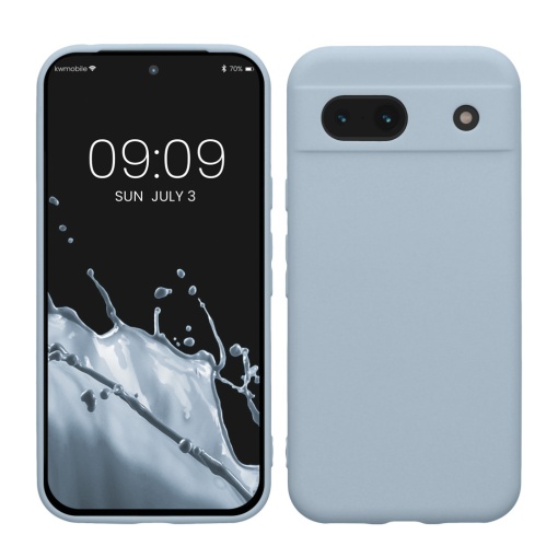 Husa Kwmobile pentru Google Pixel 8a, Albastru deschis, Silicon, KWM000020KU015C