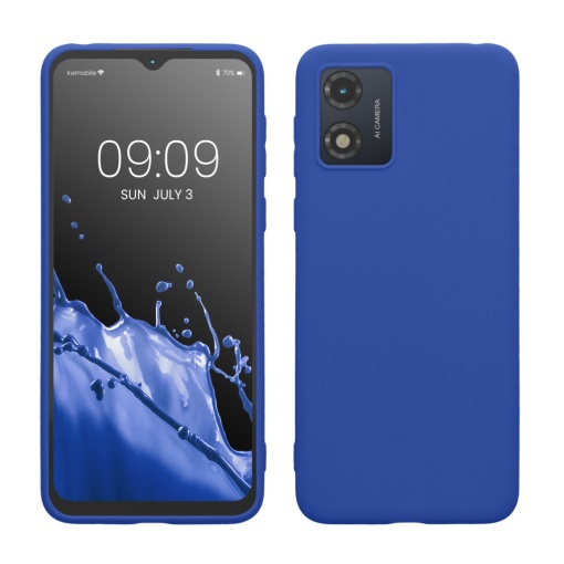 Husa Kwmobile pentru Motorola Moto E13, Albastru, Silicon, KWM000018HK006C