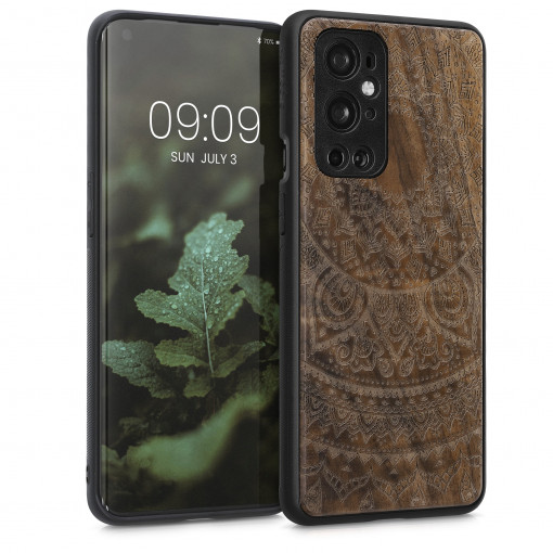 Husa Kwmobile pentru OnePlus 9 Pro, Lemn, Maro, 54433.02