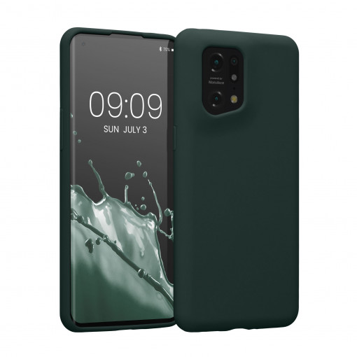 Husa Kwmobile pentru OPPO Find X5 Pro, Silicon, Verde, 57628.169