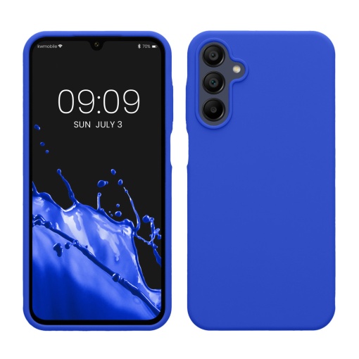 Husa Kwmobile pentru Samsung Galaxy A15 5G, Albastru, Silicon, KWM000021MF022C