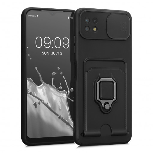 Husa Kwmobile pentru Samsung Galaxy A22 5G, Silicon, Negru, 58571.01