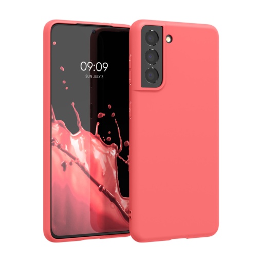 Husa Kwmobile pentru Samsung Galaxy S21, Roz, Silicon, KWM000012BS051C