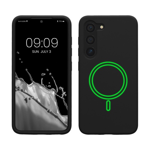 Husa Kwmobile pentru Samsung Galaxy S23, Negru, Silicon, KWM000021RE001C
