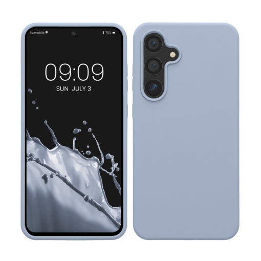 Husa Kwmobile pentru Samsung Galaxy S24 FE, Albastru deschis, Silicon, KWM000021WA004C