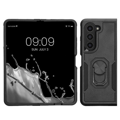 Husa Kwmobile pentru Samsung Galaxy Z Fold5, Negru, Policarbonat, KWM000021QL001C