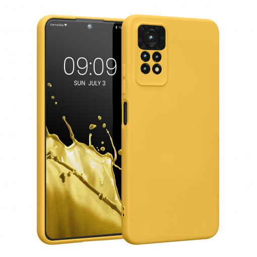 Husa Kwmobile pentru Xiaomi Redmi Note 11 Pro/Redmi Note 11 Pro 5G, Silicon, Galben, 57919.217