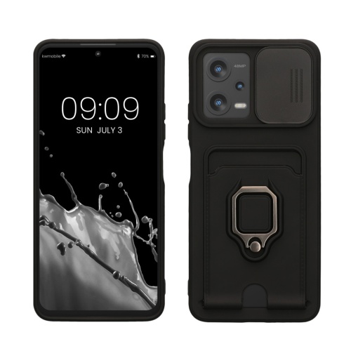Husa Kwmobile pentru Xiaomi Redmi Note 12 5G/Poco X5, Negru, Silicon, 61182.01